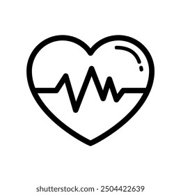 Cute lineart love heart theme icon vector