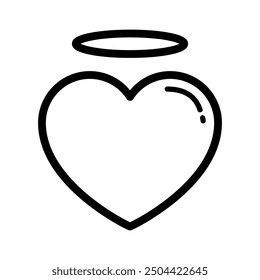 Cute lineart love heart theme icon vector
