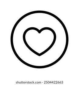 Cute lineart love heart theme icon vector