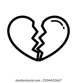 Cute lineart love heart theme icon vector