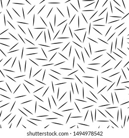 Cute lines abstract palm leaf texture. Black and white colors. Seamless vector pattern