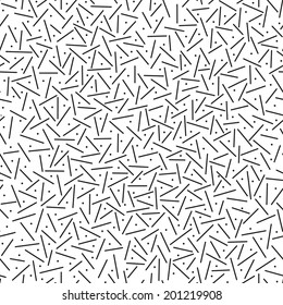 Cute lines and polka dots texture. Black and white colors. Seamless pattern 