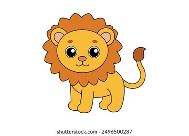 A Cute Lion: Adorable Vector Illustration Art for Printable Graphics Design