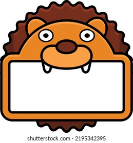 cute lion animal board vector illustration design