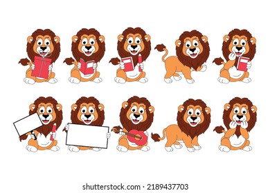 cute lion animal cartoon graphic