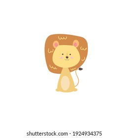 cute lion animal character design vector template illustration