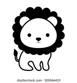 cute lion animal isolated icon vector illustration design