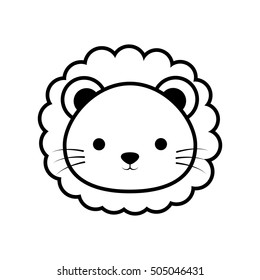 cute lion animal isolated icon vector illustration design