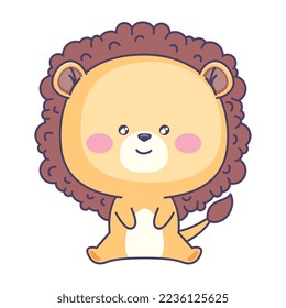 cute lion animal tender character