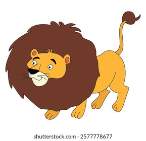Cute a lion animals vector illustration