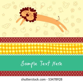 cute lion arrival card