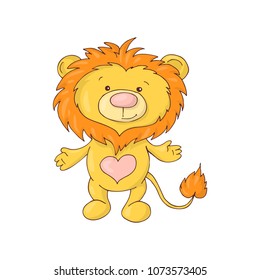 Cute lion baby. Baby shower card.