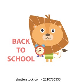 cute lion back to school after vacation from africa