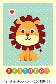 cute lion birthday card