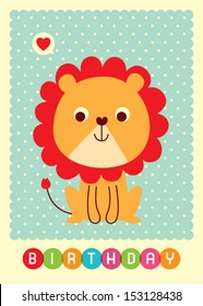 cute lion birthday card