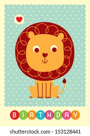 cute lion birthday card