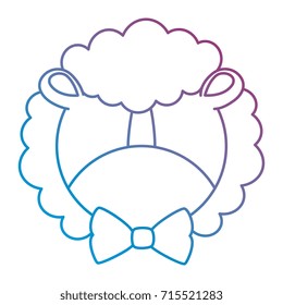 cute lion with bowntie character icon