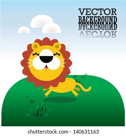 cute lion card with text