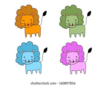 Cute lion cartoon 