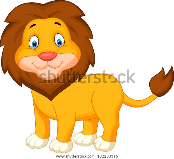 Cute Lion Cartoon Stock Vector (Royalty Free) 182233316