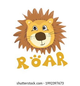 Cute Lion Cartoon Animal baby and children print design Vector Illustration.