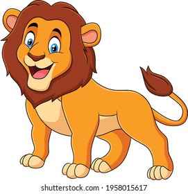 Cute Lion Cartoon Animal Vector Illustration Stock Vector (Royalty Free ...