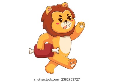 Cute Lion Cartoon Character Design