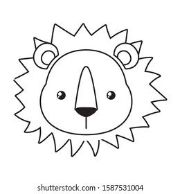 Cute lion cartoon design, Animal zoo life nature character childhood and adorable theme Vector illustration