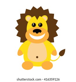 Cute Lion Cartoon. Editable vector illustration of a funny cartoon lion.