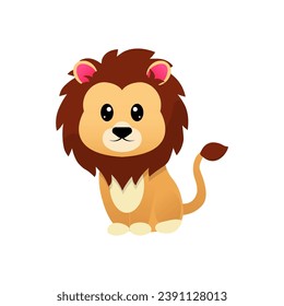 Cute lion cartoon graphic vector