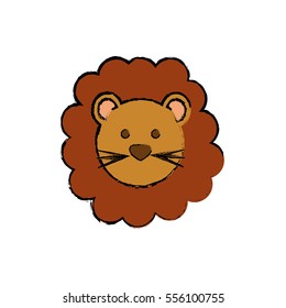 Cute lion cartoon icon vector illustration graphic design