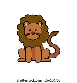 Cute lion cartoon icon vector illustration graphic design