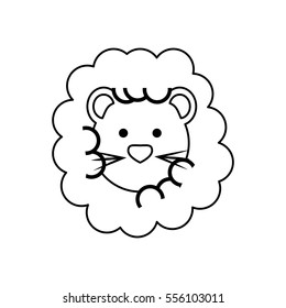 Cute lion cartoon icon vector illustration graphic design