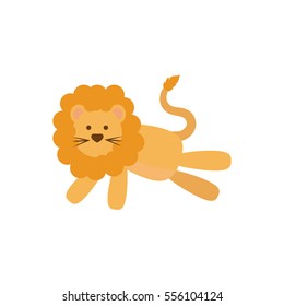 Cute lion cartoon icon vector illustration graphic design
