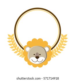 cute lion cartoon icon vector illustration graphic design