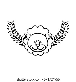 cute lion cartoon icon vector illustration graphic design