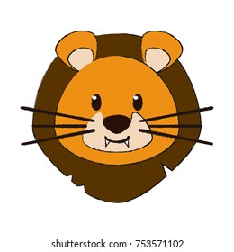 Cute lion cartoon icon vector illustration graphic design