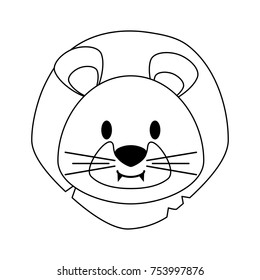 Cute lion cartoon icon vector illustration graphic design