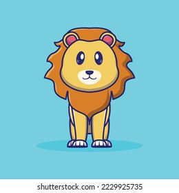 cute lion cartoon illustration  adorable lion cartoon icon  Animal character design for kids