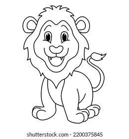 Cute lion cartoon illustration vector.