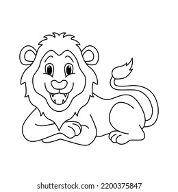 Cute lion cartoon illustration vector.