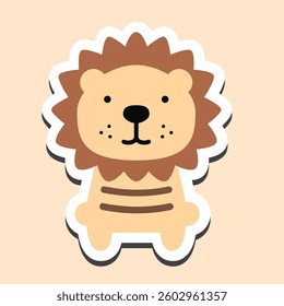 cute lion with cartoon image
