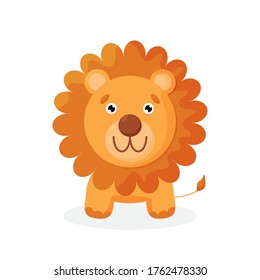 Cute a lion cartoon isolated on white background. Vector illustration