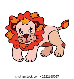 Cute lion cartoon isolated on a white background in eps10