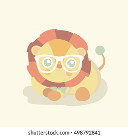 cute lion cartoon, king of the jungle, T-shirt design vector illustration