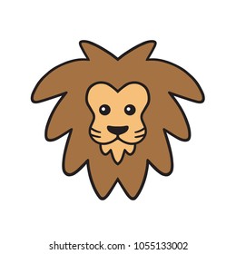 Cute Lion Cartoon Logo Vector Illustration Design