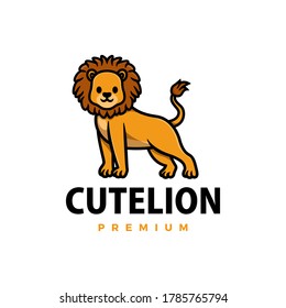 ilustración vectorial del logo de la caricatura de un lindo león