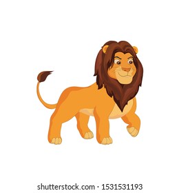 cute lion cartoon on a white background. vector illustration