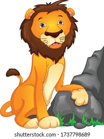 cute lion cartoon on a white background