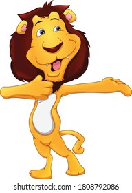 cute lion cartoon on a white background